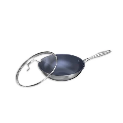 Wok trimetalic din titan 34 cm